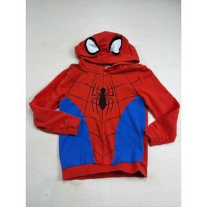 Marvel Spider-Man Boys Red Blue Costume Hoodie Pullover Sweatshirt Size Small